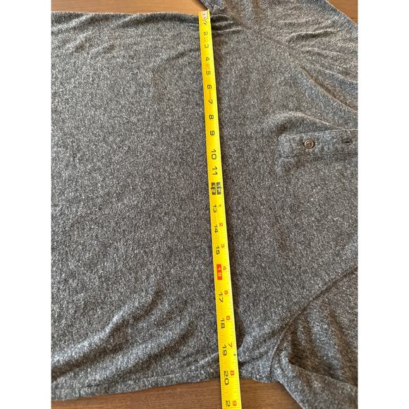 Faherty Men's Large Henley Organic Cotton Blend Grey Gray Heather Fall Preppy - Picture 5 of 8